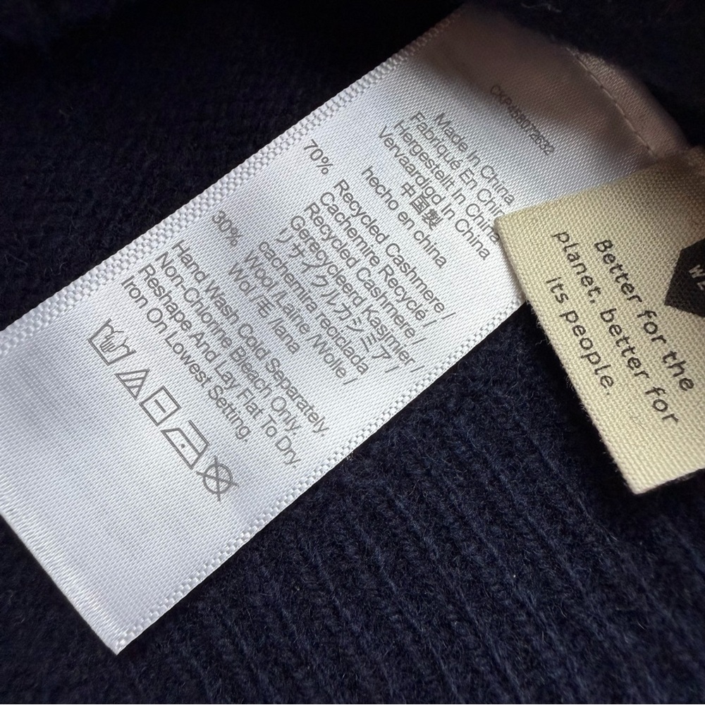 Madewell (Re)sourced Cashmere Oversized Cardigan Sweater Midnight Blue Size XL - Picture 13 of 14